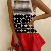 Casual Print Four Fishes Sleeveless Dress - Image 6